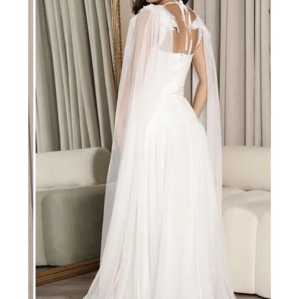 Women's Celeste Maxi Party Wedding White Dress Fashion Nova Size X-Small NWT - Picture 5 of 16